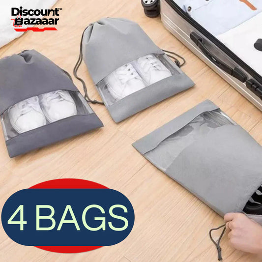 Shoe Pouches & Dustproof Travel Organizer (4 Bags)