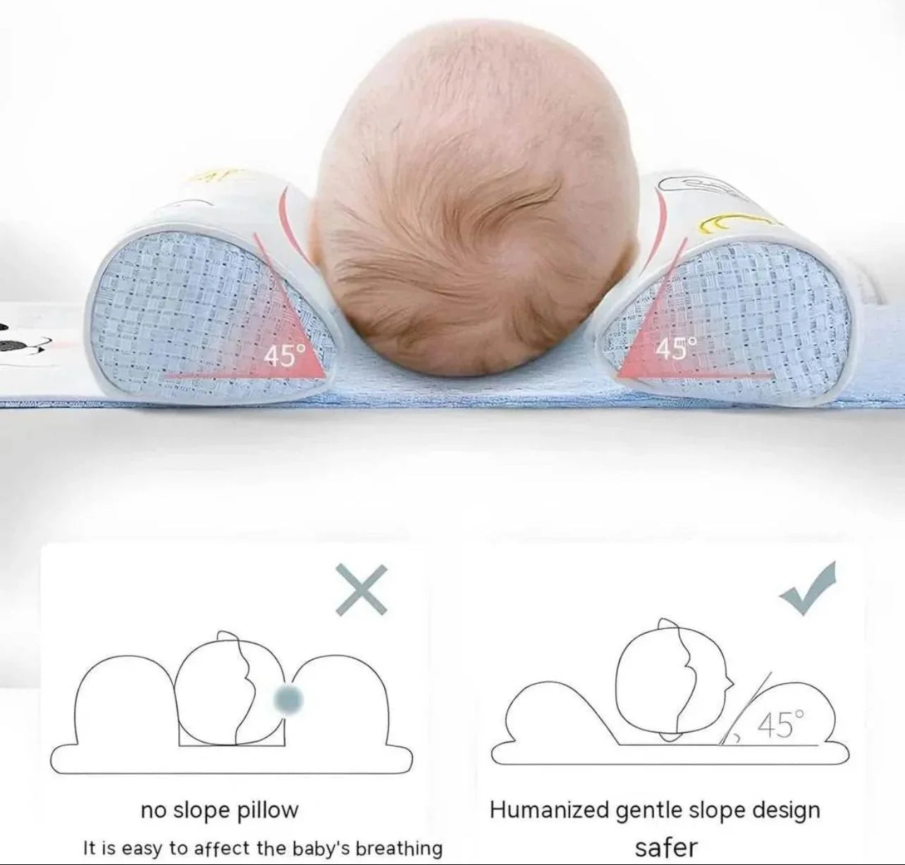 Adjustable Baby Head Support & Shaping Pillow
