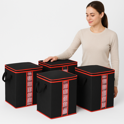 Extra Large Capacity Storage Organizer Bag | Black | 100Gsm