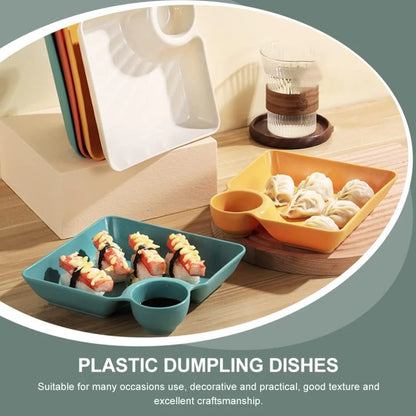 Dumpling Plate with Sauce Dish (Pack Of 4)